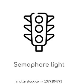 semaphore light vector line icon. Simple element illustration. semaphore light outline icon from tools and utensils concept. Can be used for web and mobile
