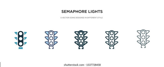 semaphore lights icon in different style vector illustration. two colored and black semaphore lights vector icons designed in filled, outline, line and stroke style can be used for web, mobile, ui