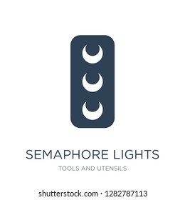 semaphore lights icon vector on white background, semaphore lights trendy filled icons from Tools and utensils collection, semaphore lights vector illustration