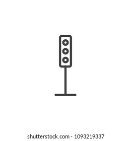 Semaphore outline icon. linear style sign for mobile concept and web design. Traffic light simple line vector icon. Symbol, logo illustration. Pixel perfect vector graphics