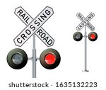 Semaphore signal traffic.Train lights. Vector illustration in EPS 10.