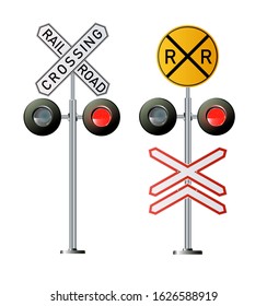 Semaphore signal traffic.Train lights. Vector illustration in EPS 10.