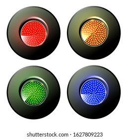 Semaphore signal traffic.Train lights. Vector illustration in EPS 10.