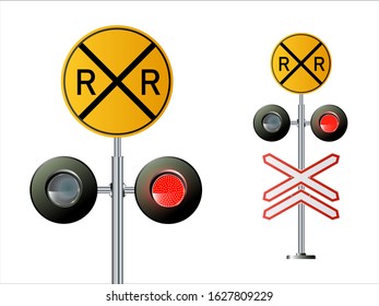 Semaphore signal traffic.Train lights. Vector illustration in EPS 10.