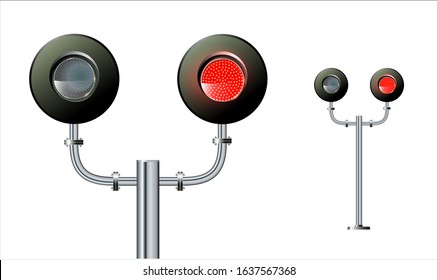 Semaphore signal traffic.Train lights. Vector illustration in EPS 10.
