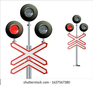 Semaphore signal traffic.Train lights. Vector illustration in EPS 10.