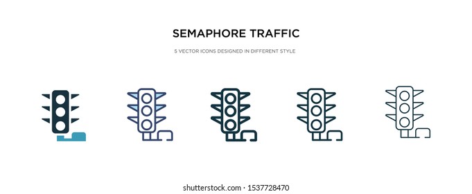 semaphore traffic lights icon in different style vector illustration. two colored and black semaphore traffic lights vector icons designed in filled, outline, line and stroke style can be used for