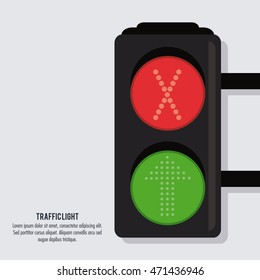 semaphore trafficlight sign warning road street icon. Colorful and isolated design. Vector illustration