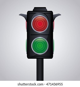 semaphore trafficlight sign warning road street icon. Colorful and isolated design. Vector illustration