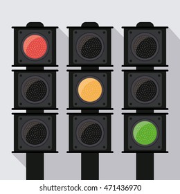 semaphore trafficlight sign warning road street icon. Colorful and isolated design. Vector illustration