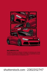 Semarang, Central Java - May 13, 2023: volkswagen scirocco poster art.