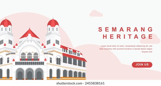 Semarang Heritage Banner with Semarang Icon