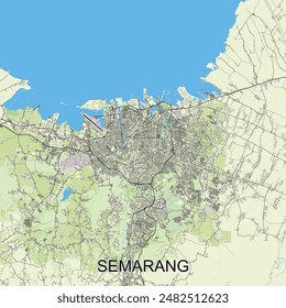 Semarang, Indonesia map poster art