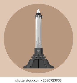 Semarang Monument, Central Java, Indonesian Historical Landmark Building Vector