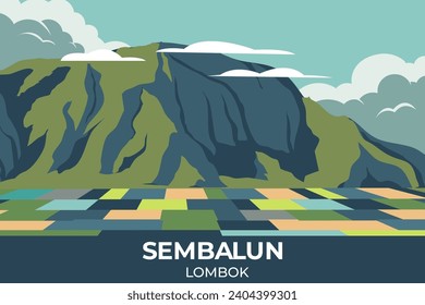 Sembalun lombok landscape Indonesia tourism background 