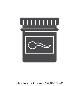 Análisis de semen icono de glifo negro. Concepto médico y científico. Diagnóstico de laboratorio. Pictograma para web, aplicación móvil, promoción.