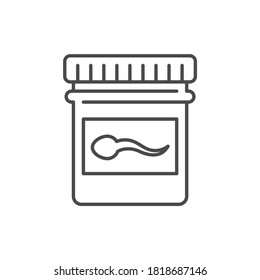 Icono de línea negra de análisis de semen. Concepto médico y científico. Diagnóstico de laboratorio. Pictograma para web, aplicación móvil, promoción. elemento de diseño UI UX.