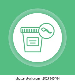 Icono de línea de color de análisis de semen. Diagnóstico de laboratorio. Esbozo pictograma para página web, aplicación móvil, promoción.