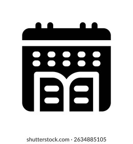 semester glyph icon. Strong and solid vector icon for websites, mobile interfaces, presentations, and visual branding. High quality and easy to edit.