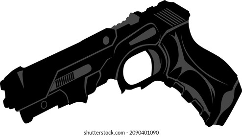 Imagen vectorial de silueta semiautomática de pistol.