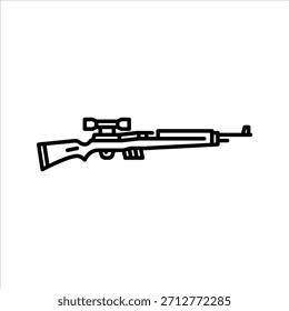 semi automatic caliber outline icon. firearm black line illustration.