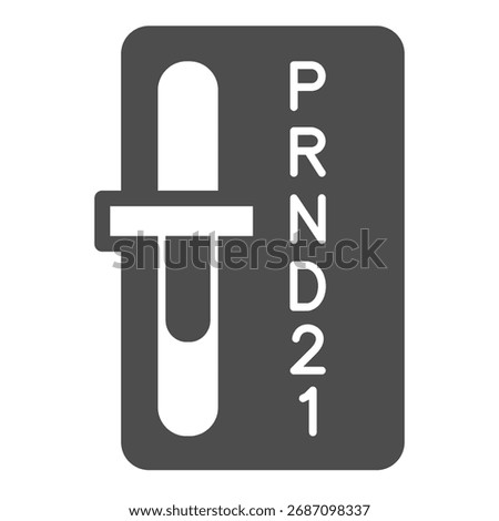 Semi automatic gearbox with lever solid icon, car parts concept. Vector graphics. Gearbox sign on white background, glyph style icon for mobile or web design