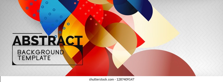 Semi cicrle geometric backgrounds on grey, modern geometric pattern design. Vector business or technology presentation design template, brochure or flyer pattern, or geometric web banner