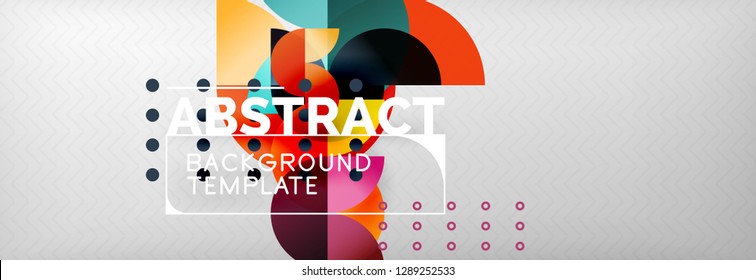 Semi cicrle geometric backgrounds on grey, modern geometric pattern design. Vector business or technology presentation design template, brochure or flyer pattern, or geometric web banner