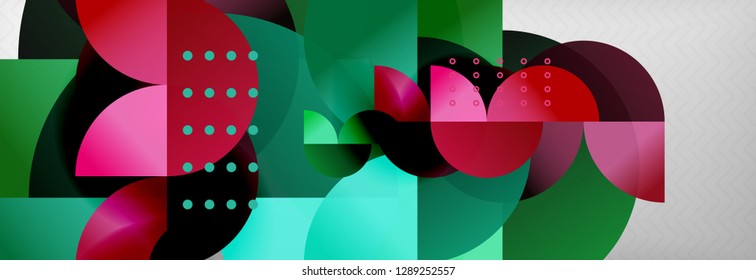 Semi cicrle geometric backgrounds on grey, modern geometric pattern design. Vector business or technology presentation design template, brochure or flyer pattern, or geometric web banner