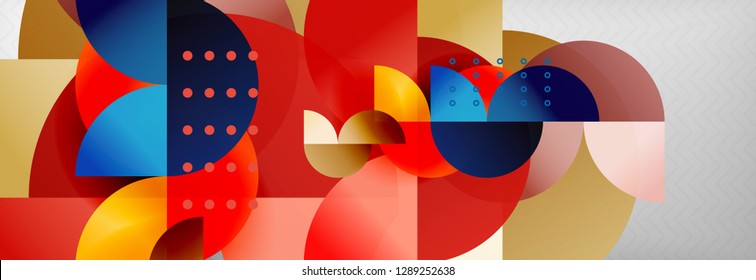 Semi cicrle geometric backgrounds on grey, modern geometric pattern design. Vector business or technology presentation design template, brochure or flyer pattern, or geometric web banner