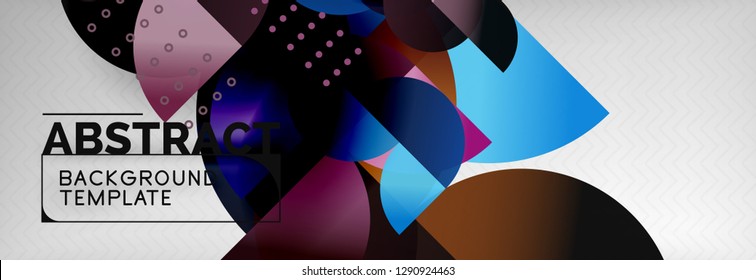 Semi cicrle geometric backgrounds on grey, modern geometric pattern design. Vector business or technology presentation design template, brochure or flyer pattern, or geometric web banner