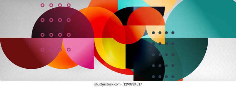 Semi cicrle geometric backgrounds on grey, modern geometric pattern design. Vector business or technology presentation design template, brochure or flyer pattern, or geometric web banner