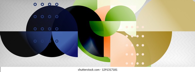 Semi cicrle geometric backgrounds on grey, modern geometric pattern design. Vector business or technology presentation design template, brochure or flyer pattern, or geometric web banner