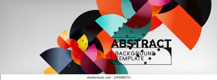 Semi cicrle geometric backgrounds on grey, modern geometric pattern design. Vector business or technology presentation design template, brochure or flyer pattern, or geometric web banner