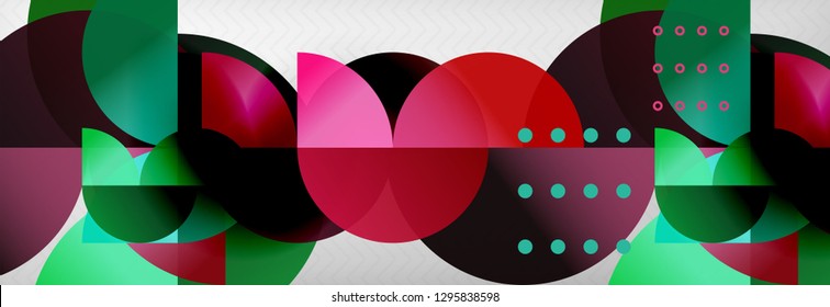 Semi cicrle geometric backgrounds on grey, modern geometric pattern design. Vector business or technology presentation design template, brochure or flyer pattern, or geometric web banner