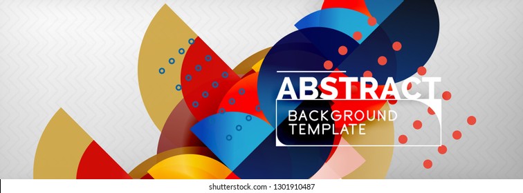 Semi cicrle geometric backgrounds on grey, modern geometric pattern design. Vector business or technology presentation design template, brochure or flyer pattern, or geometric web banner