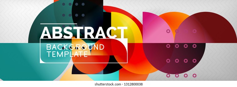 Semi cicrle geometric backgrounds on grey, modern geometric pattern design. Vector business or technology presentation design template, brochure or flyer pattern, or geometric web banner