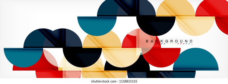 Semi circle abstract background, modern geometric pattern design. Vector business or technology presentation design template, brochure or flyer pattern, or geometric web banner