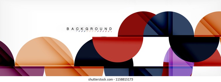 Abstrakter Halbkreis-Hintergrund, modernes geometrisches Muster-Design. Design-Vorlage für Vektorgrafik-Präsentationen, Broschüren oder Flyer-Muster oder geometrisches Webbanner