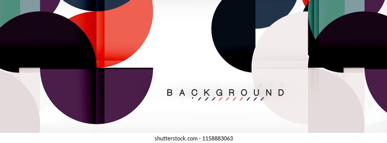 Fundo abstrato semicírculo, design de padrão geométrico moderno. Modelo de design de apresentação de tecnologia ou negócio de vetor, brochura ou padrão de folheto, ou banner web geométrico