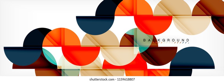 Semi circle abstract background, modern geometric pattern design. Vector business or technology presentation design template, brochure or flyer pattern, or geometric web banner