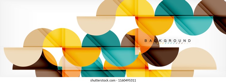 Semi circle abstract background, modern geometric pattern design. Vector business or technology presentation design template, brochure or flyer pattern, or geometric web banner