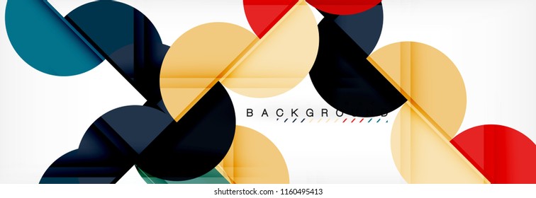 Semi circle abstract background, modern geometric pattern design. Vector business or technology presentation design template, brochure or flyer pattern, or geometric web banner