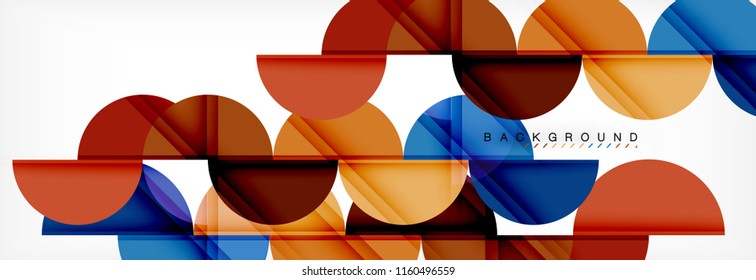 Semi circle abstract background, modern geometric pattern design. Vector business or technology presentation design template, brochure or flyer pattern, or geometric web banner