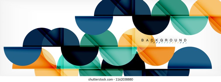 Semi circle abstract background, modern geometric pattern design. Vector business or technology presentation design template, brochure or flyer pattern, or geometric web banner