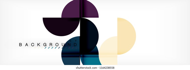 Fondo abstracto semicírculo, diseño geométrico moderno. Plantilla de diseño de presentación de vocabulario o tecnología, patrón de folleto o volante, o banner web geométrico