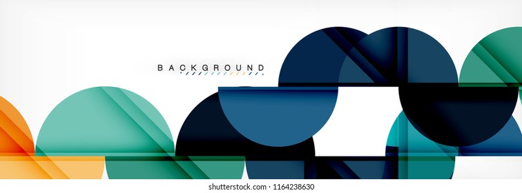 Semi circle abstract background, modern geometric pattern design. Vector business or technology presentation design template, brochure or flyer pattern, or geometric web banner
