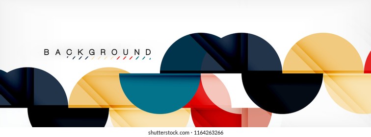 Abstrakter Halbkreis-Hintergrund, modernes geometrisches Muster-Design. Design-Vorlage für Vektorgrafik-Präsentationen, Broschüren oder Flyer-Muster oder geometrisches Webbanner
