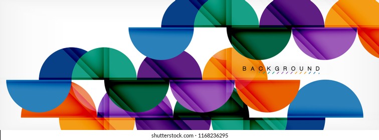 Abstrakter Halbkreis-Hintergrund, modernes geometrisches Muster-Design. Design-Vorlage für Vektorgrafik-Präsentationen, Broschüren oder Flyer-Muster oder geometrisches Webbanner