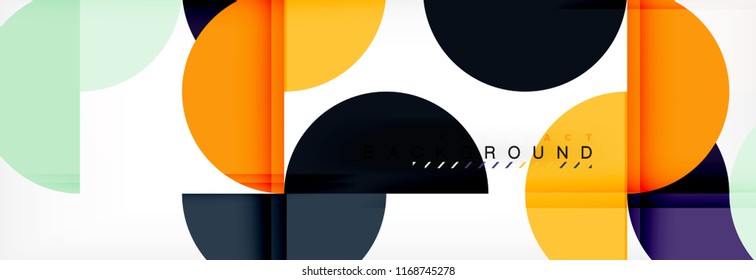 Abstrakter Halbkreis-Hintergrund, modernes geometrisches Muster-Design. Design-Vorlage für Vektorgrafik-Präsentationen, Broschüren oder Flyer-Muster oder geometrisches Webbanner